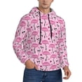 thumbnail image 2 of Pofeuu Cute Watermelon Flamingo Print Mens Casual Hooded Collar Drawstring Hoodies Pullover Sweatshirts Casual Long Sleeve Shirts-3X-Large, 2 of 7