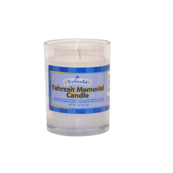 Yehuda Memorial Candle Tumbler Glass, 1 ct
