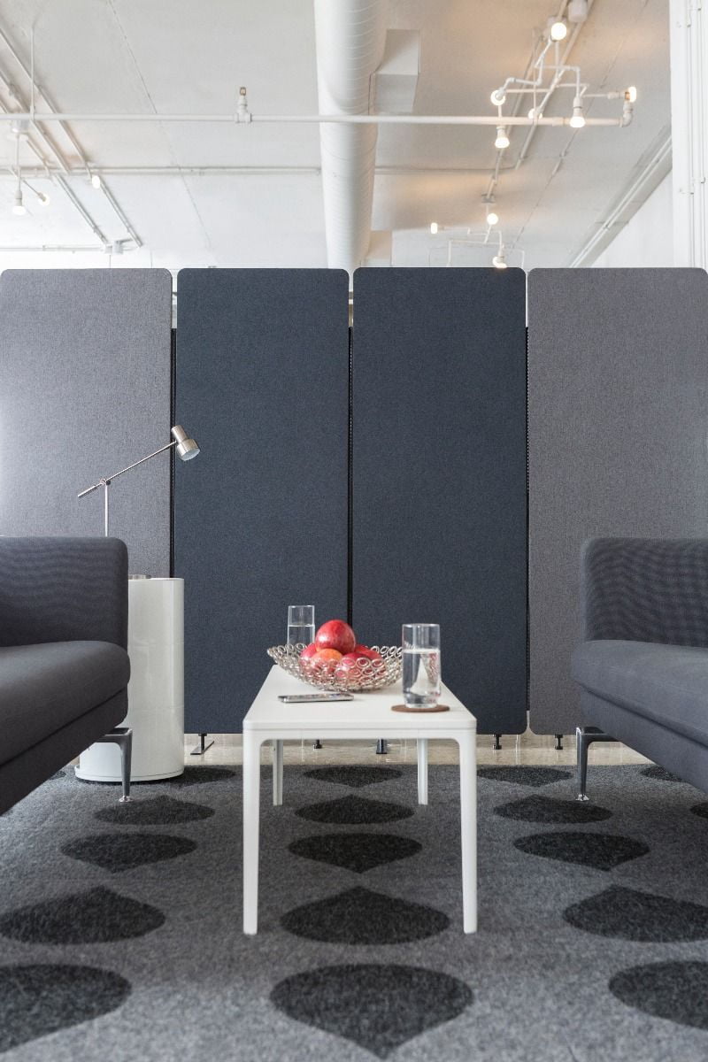Reclaim Acoustic Room Dividers - Single Expansion Panel in Misty Gray