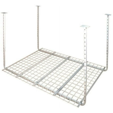 HyLoft® 50175-10 Adjustable Height Steel Ceiling Storage Unit, 60" W x 45" L, White Finish, 300 Pound Capacity