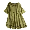 thumbnail image 1 of Gibobby Playera&nbsp;Moda Blusa informal larga suelta con flores, camisa de manga con botones estampados, blusa para mujer con cuello redondo（Verde， XXL), 1 of 4