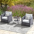 thumbnail image 2 of Ovios 3 Pieces Outdoor Patio Furniture All-Weather Bistro Set with Coffee Table and Wicker Chairs for Garden Balcony Backyard Yard, 2 of 7