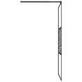 Shower screen for walkin shower 80x195 cm ESG stone design black