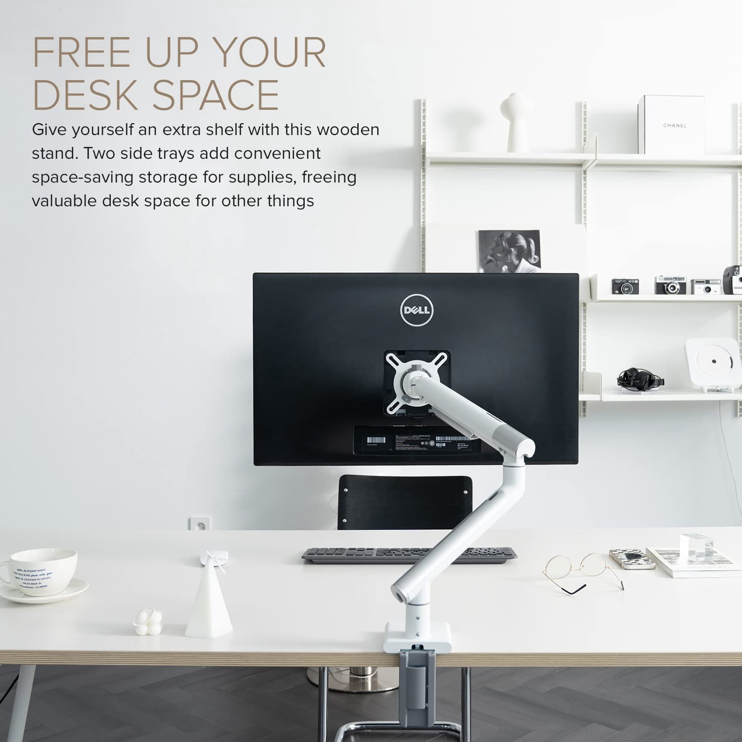 Dual Monitor Arm Stand for Two Screens - Full Motion Gas Spring Mount with  Management