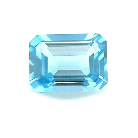 Certified Real 1.75 Carat Swiss Blue Topaz Emerald Shape Step Cut 8x6 mm Loose Gemstone December Birthstone