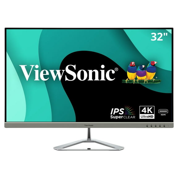ViewSonic 4K UHD MonitorVX3276-4K-mhd 32" Thin-Bezel with HDMI and DisplayPort