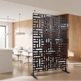 thumbnail image 4 of 76" H×48" W Metal Privacy Screen for Outdoor & Indoor Use, Free Standing Privacy Screen for Patio Garden Pool, Metal Material, Weather Resistant, Easy Assembly, 4 of 11