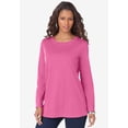 thumbnail image 2 of Roaman's Women's Plus Size Ultimate Cotton Crewneck Long Sleeve Tee, 2 of 6