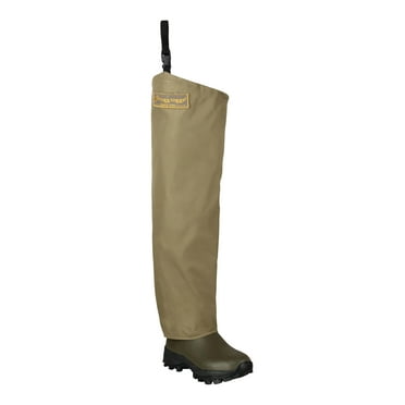 Frogg Toggs Brush Hogg Bootfoot Hip Waders for Men, Nylon Waders for Fishing and Hunting, Cleated, Brown, Size 12