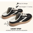 thumbnail image 3 of LUCKY STEP Comfort Mules Fashion Backless Slip On Sneakers Retro Casual Shoes,Black/White,Womens, 3 of 10