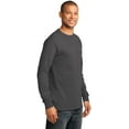 thumbnail image 4 of Port & Company Long Sleeve Essential T-Shirt. Charcoal. 2XL., 4 of 4