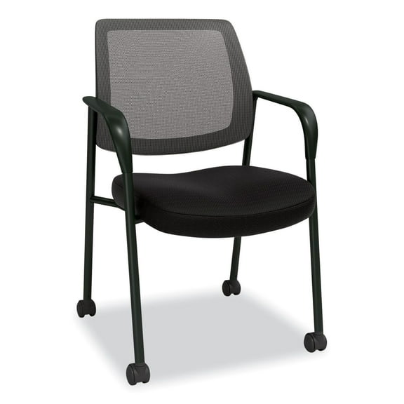 24.41 in. x 23.62 in. x 35.04 in. Wessex Mesh Fabric Guest Chair - Black