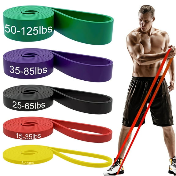 5 Packs Resistance Bands, Pull Up Assist Bands - Workout Bands, Exercise Bands, Long Resistance Bands Set for Working Out, Fitness, Training, Physical Therapy for Men Women