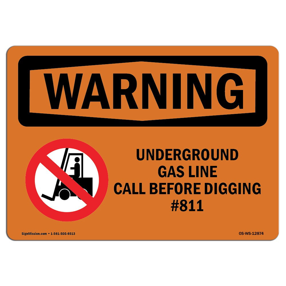 Buried Gas Line Danger OSHA ANSI Aluminum METAL Sign 