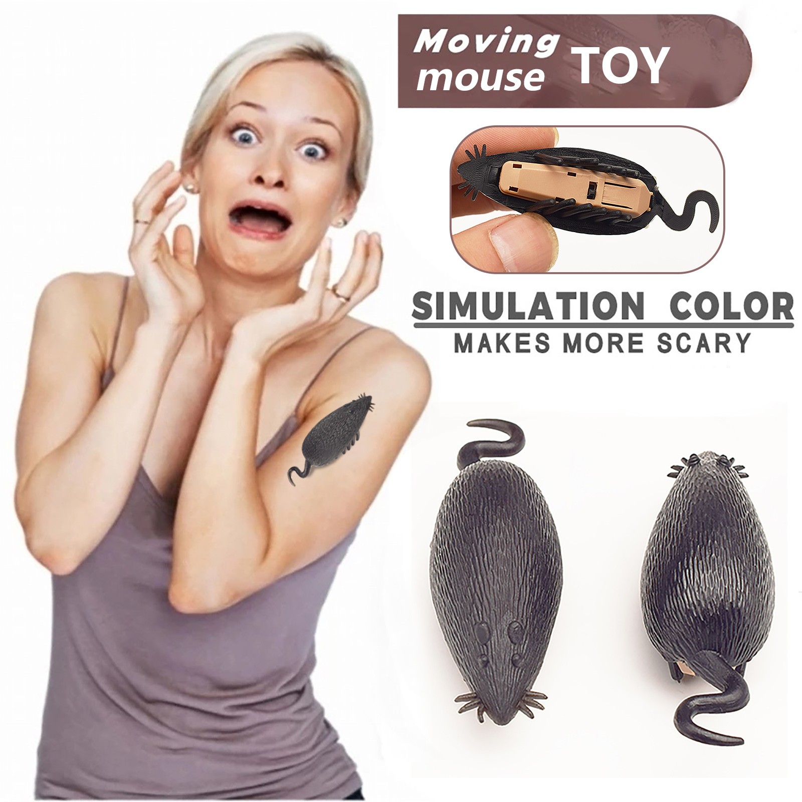 STEADY Scary Mobile Mouse Electric Fake Mouse Toy Prank Toy Creative