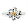thumbnail image 4 of Sterling Silver Polished Citrine Flower Ring, 4 of 5