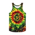 thumbnail image 5 of BLTIBY Men's Tank Top Tie Dye Graphic Sleeveless Beach Shirts Crew Neck Pullover Blouse for Vacation Gym Running Workout Army Green XL, 5 of 6