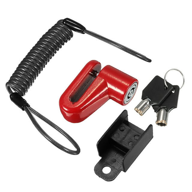 Graflsoa Mijia M365 Scooter Anti-Theft Disc Brake Lock with Dual Keys, Metal Security Lock for Bikes, Motorcycles, and Electric Vehicles, Random Color (Black/Red)