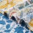 thumbnail image 7 of Quilt Queen Size Bedding Set - Rustic Floral Quilt Lightweight Reversible Dyed Oversized Bed Spread Coverlet with 2 Pillowsham for Home All Season Tropical Luxury Royal (Queen, Blue & Yellow), 7 of 7