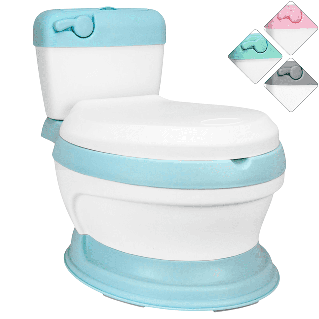 Baño Entrenador para Niños con Asiento Acolchado Antideslizante Diseño Realista - Azul