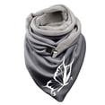thumbnail image 1 of Women Butterfly Print Cotton Winter Warm Button Up Scarf, 1 of 3