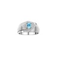 thumbnail image 1 of RYLOS Mens Rings 14K White Gold Ring 6X4MM Oval Shape Gemstone & Diamond Ring Blue Topaz December Birthstone Rings For Man Gold Rings Size 13, 1 of 7