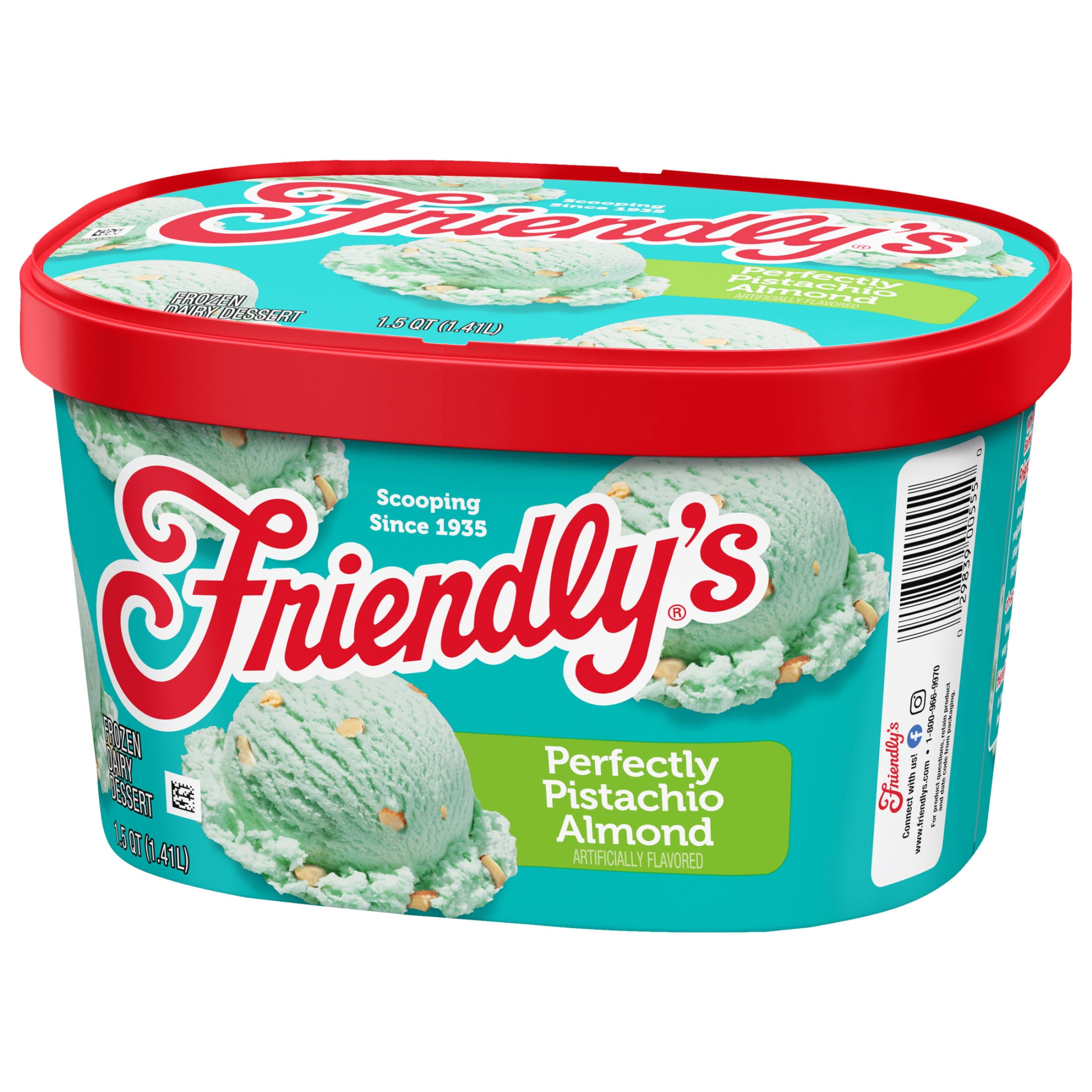 Friendly's Perfectly Pistachio Almond Frozen Dairy Dessert, 1.5 Quart