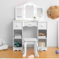 thumbnail image 2 of EDTara Dressing Table and Chair Set for Kids with tri-fold Mirror and Drawers - Dressing Table and Chair Set for Girls - Dressing Table Set with Mirror, 2 of 5