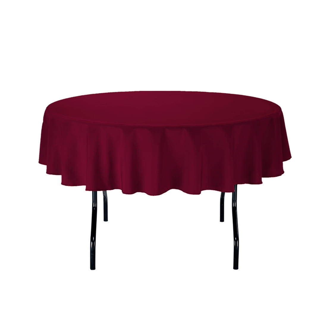 LinenTablecloth 70-Inch Round Polyester Tablecloth Burgundy - Walmart ...
