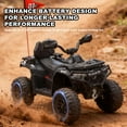 thumbnail image 3 of 24V Ride on ATV for Big Kids, All Off-Road Electric Ride On Toys with Remote Control, Decorative Flags, Multi-Color Lights, Music, USB Port, Bluetooth, 3-7-4.4mph, Black, 3 of 7