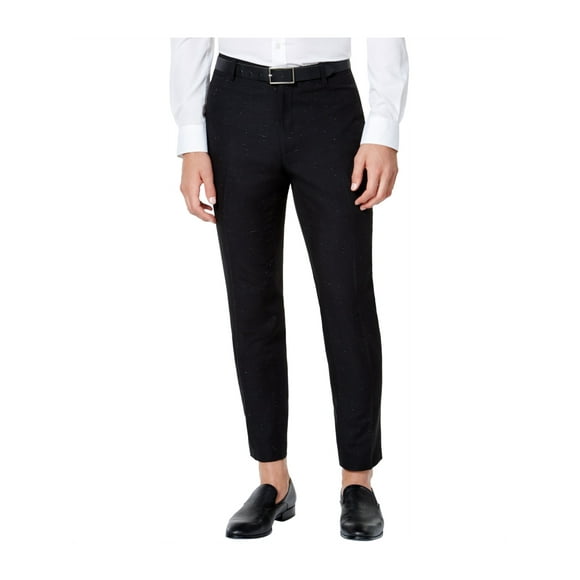 I-N-C Mens Speckled Casual Trouser Pants deepblack 36x30