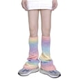 thumbnail image 1 of Wangsaura Women's Knit Slouch Socks, Gradient Rainbow Color Footless Boot Cuff, 1 of 5