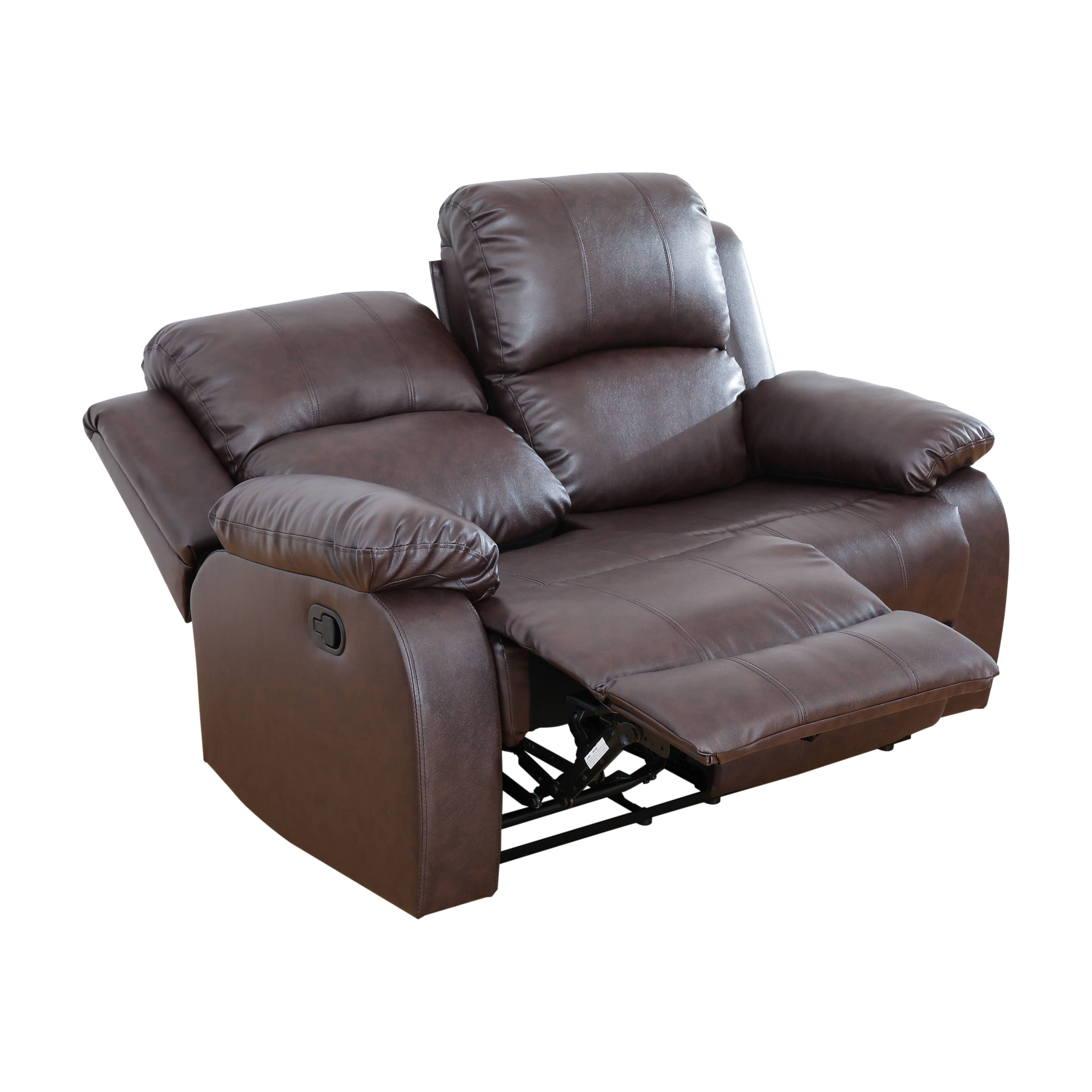MAYEERTY 56" Semi PU PVC Loveseat - Business Function Sofa for Living Room, Brown