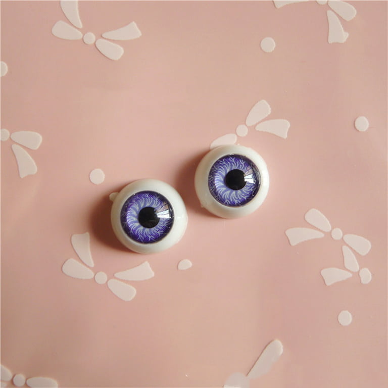 60pcs DIY Doll Eyes Material Plastic Oval Glass Eyes DIY Plush Toy  Accessories Scrapbooking Crafts Projects for Home Classroom (4 Color Mixed)  