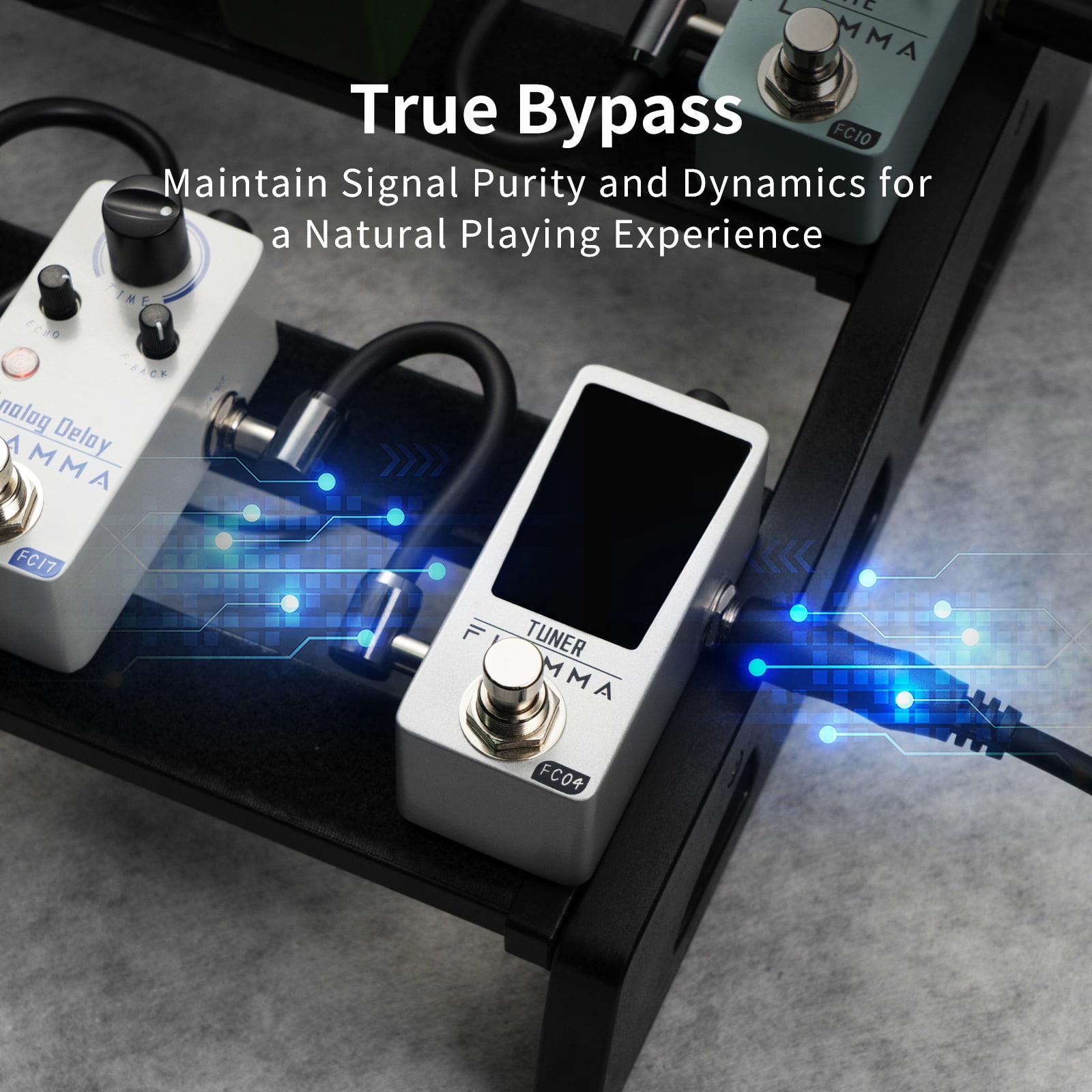 FLAMMA Tuner Pedal FC04 Chromatic Guitar Tuner Pedal, Tuning Pedal for High Precision 1 Cent with Pitch Indicator for Guitar and Bass, True Bypass…