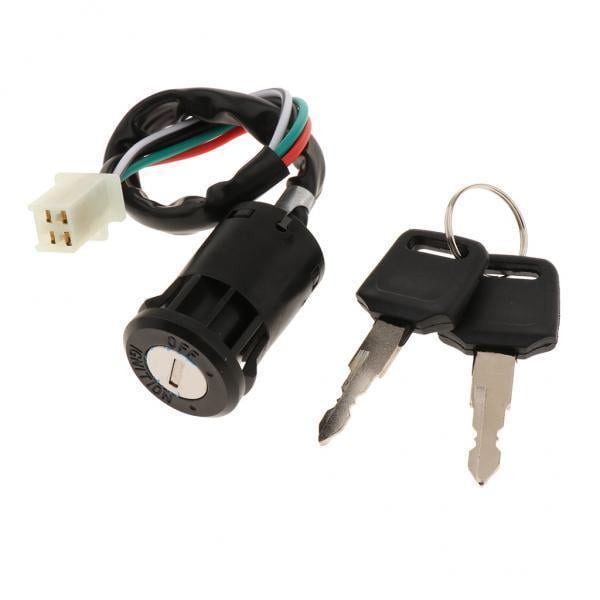 koolsoo 2xMotorcycle Ignition Key Switch for Motor ATV 50CC,110CC, 125CC,150CC , Black, 2 Pcs