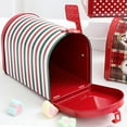 thumbnail image 4 of Caja de regalo de dulces de Navidad Forma de buzón Contenedor de almacenamiento de metal Lata de de Navidad para grandes regalos para niños Raya perfecl caja de galletas, 4 of 8