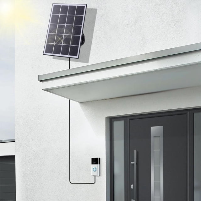 3.3W 5V Solar Charging Panel for Surveillance Camera Doorbell, High Efficiency Monocrystalline Silicon, IP67 Waterproof, Adjustable Mount
