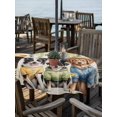 thumbnail image 2 of Outdoor Tablecloths with Umbrella Hole & Zipper, Spring Dog Round Tablecloth 54 Inch, Sunflower Daisy Botanical Rustic Waterproof Table Cloth, Patio/Pool/Picnic Table Covers, 2 of 8