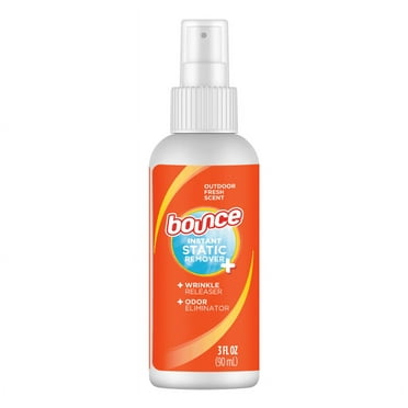 Bounce Anti Static Spray, 3 in 1 Instant Anti Static Spray & Instant Wrinkle Release, Odor Eliminator and Fabric Refresher Travel Essential Spray (3 Fl Oz, Pack of 1)