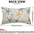 thumbnail image 3 of Orange Blue Teal Starfish Lumbar Pillow Covers 12X20 Inch Set of 2 Beach Ocean Coastal Decorative Rectangular Pillow Cases Summer Nautical Cotton Linen Cushion Case Home Decor For Sofa Couch Outdoor, 3 of 6
