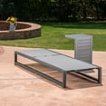 thumbnail image 6 of Brooks Outdoor Aluminum Frame Chaise Lounge with Matching Table, Grey Mesh, Black, 6 of 8
