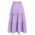 thumbnail image 4 of Twczz Girls Flowly Skirts- Summer Drawstring Elastic Waist Casual Kids Maxi Skirt Purple Size 10, 4 of 9