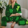 thumbnail image 6 of Uemuo Happy St. Patrick's Day5 Pattern Womens Pajama Sets,PJ Set for Women,Pajamas for Women Logo,Long Sleeve Pajama Set for Women,Soft Long Sleeve Top With Pants-Large, 6 of 9