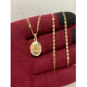 Tri Color Virgen de Guadalupe Pendant Necklace 18K Gold Filled For Womens 20 - Prime Jewelry 269