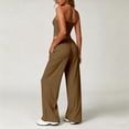 thumbnail image 5 of uvwlwu Women 2 Piece Workout Outfit Racerback Tank Top Waist Wide Leg Pants with Pockets Casual Set for Running Yoga Fitness Activities,XL, 5 of 9