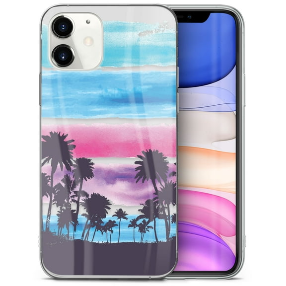 Case Yard iPhone-12-Mini Case Clear Soft & Flexible TPU Ultra Low Profile Slim Fit Thin Shockproof Transparent Bumper Protective Cover Drop Protective Cell Phone Cases (Palms)