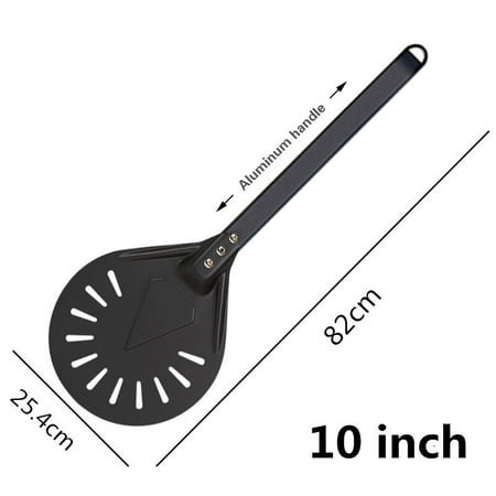 

Pizza Turning Small Pizza Peel Paddle Short Round Pizza Tool Non-Slip Wooden Handle 7 8 9 Inch Perforated Pizza Shovel Aluminum