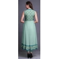thumbnail image 4 of Bimba Pastel Mint Damask Anarkali Dress Mandarin Collar Sleeveless Kurtis for Women Print Maxi Dress X-Small, 4 of 6