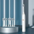 thumbnail image 1 of Toothbrush, Toothbrush With 8 Brush Heads, Smart 5-speed Timer Toothbrush IPX65,White, 1 of 7